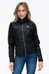 YMI Removable Faux Layered Multi-Pocket Jacket with Fuzzy Hood