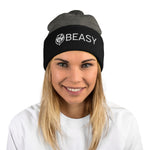 Pom-Pom Panache: Unisex Embroidered Beanie