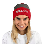 Pom-Pom Panache: Unisex Embroidered Beanie