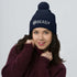 Pom-Pom Panache: Unisex Embroidered Beanie