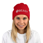 Pom-Pom Panache: Unisex Embroidered Beanie