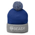 Pom-Pom Panache: Unisex Embroidered Beanie