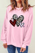 Heart Round Neck Dropped Shoulder Sweatshirt