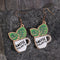 Wooden Alloy Dangle Earrings