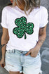 Plus Size Lucky Clover Round Neck Short Sleeve T-Shirt