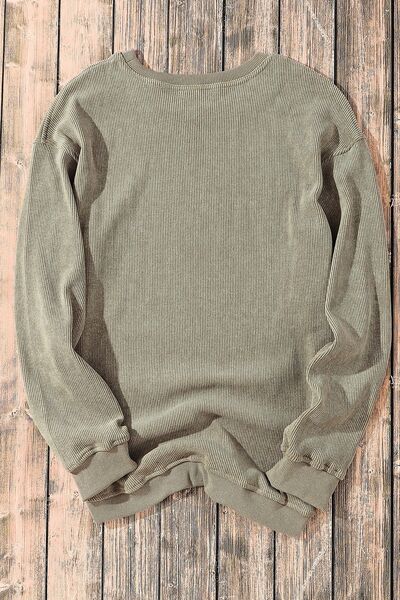 Lucky Clover Sequin Round Neck Sweatshirt